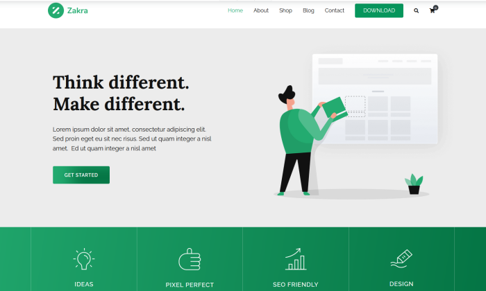 Zakra demo site for Best WordPress Themes